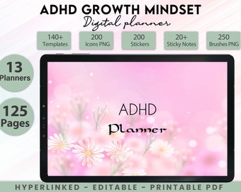 2024 Digital ADHD Planner, Adhd planner 2024, Adhd planner adult, Adhd planner adult, adhd planner pdf, Printable ADHD planner 2024