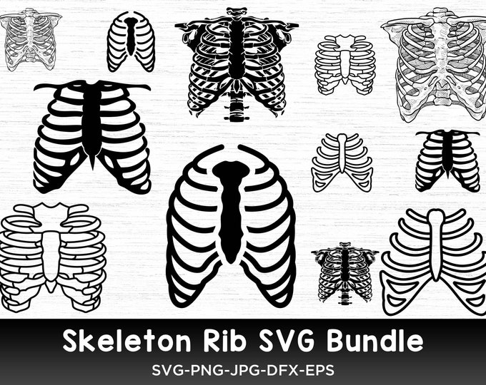 Small Rib Printable Cut Out Skeleton Rib Svg Bundle, Skeleton Rib Png, Skeleton Rib Clipart ...
