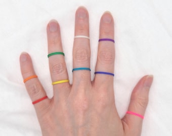 Anel de corda de macramê, anel de dedo do pé, faixas coloridas ajustáveis, delicados anéis de nylon com cordão duplo feitos à mão, joias minimalistas artesanais