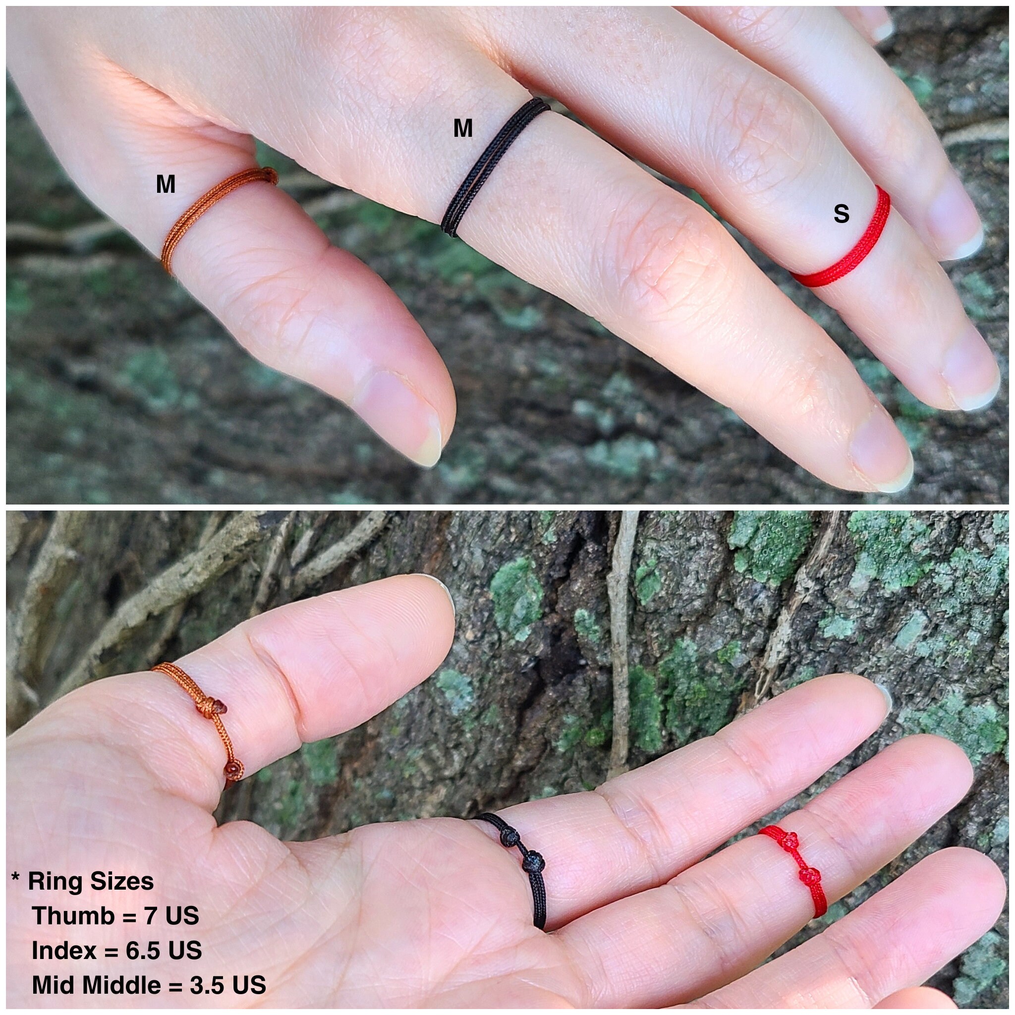 Macrame String Ring, Toe Ring, Colorful Adjustable Stacking Bands ...