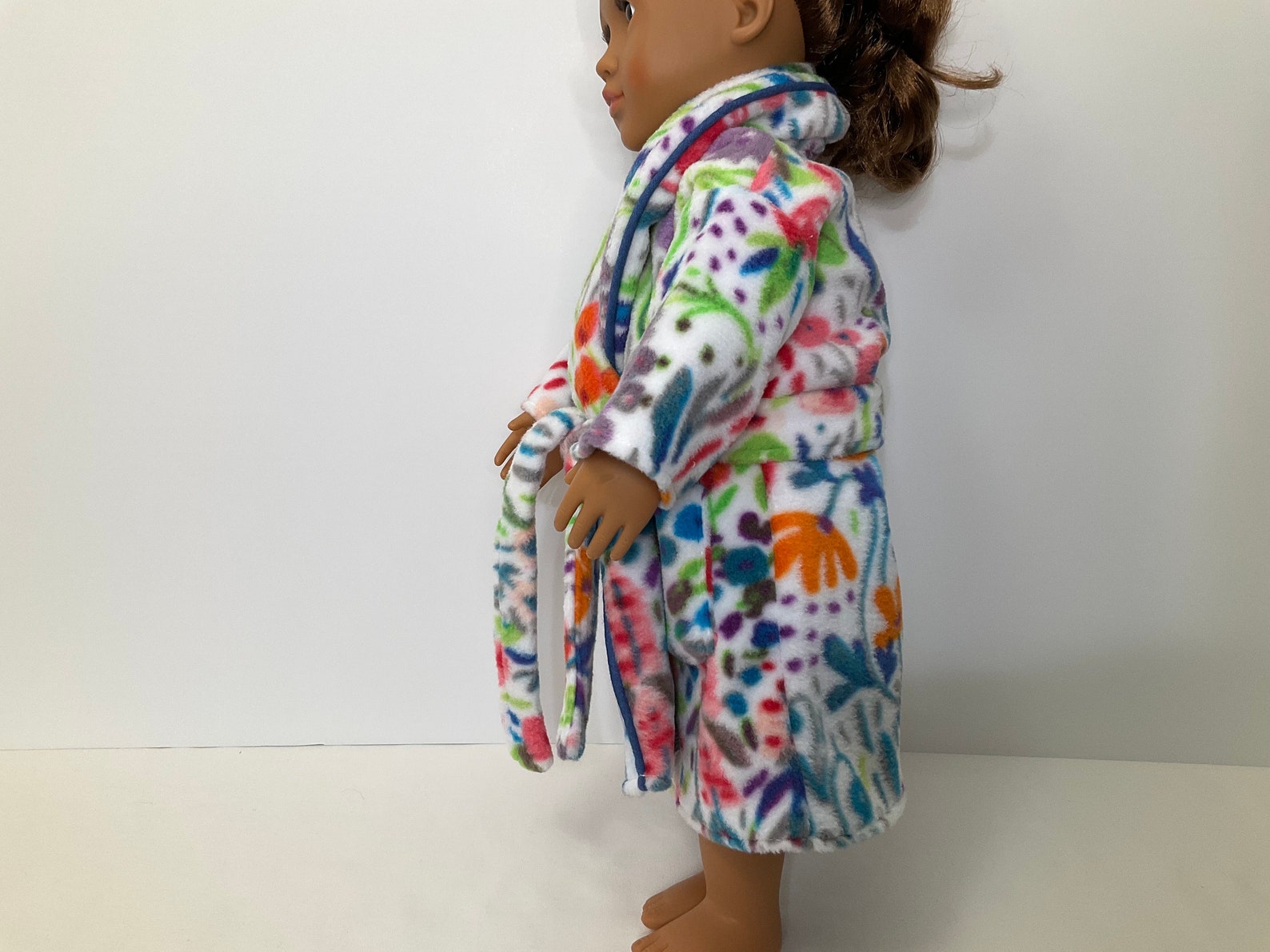 Fleece Doll Robe With Colored Flowers - Etsy