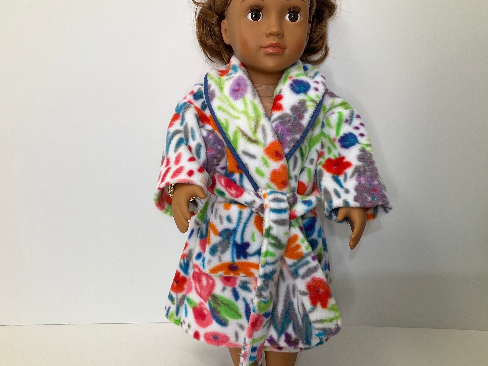 Fleece Doll Robe With Colored Flowers - Etsy
