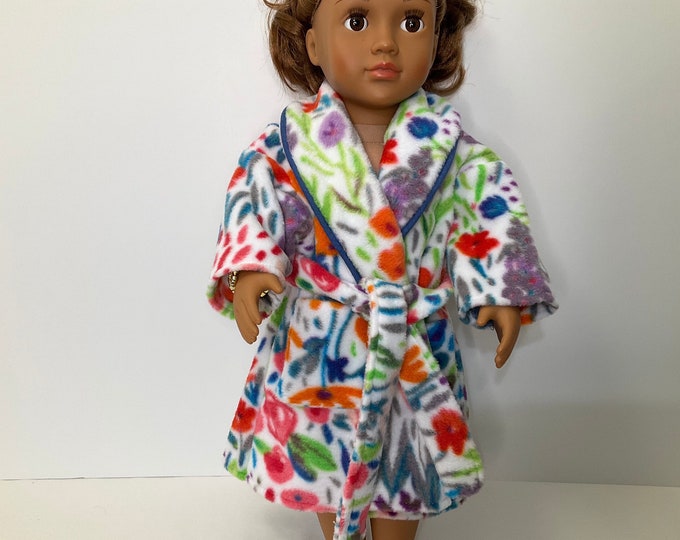 Fleece Doll Robe With Colored Flowers - Etsy