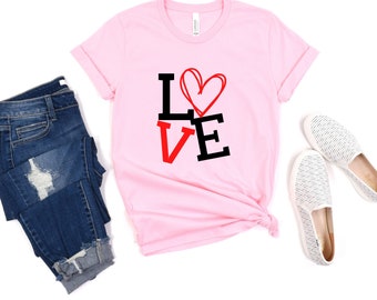 Love Heart Valentines Day Sweatshirt, Retro Style