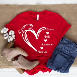 Custom Grandma Shirt, Grandma Heart Shirt, Nana Shirt With Grandkids Name,Custom Sweatshirt,Mother&#39;s Day Shirt,Gift For Grandma,Gift For Mom