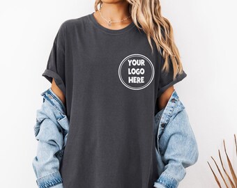 Camiseta Comfort Colors con logo personalizado, camiseta de empresa personalizada, camiseta con logo de empresa, ropa para pequeñas empresas.