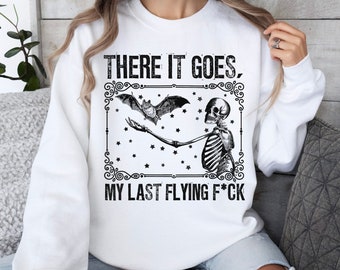 Funny Halloween Skeleton Bat Graphic Shirt, Vintage Style