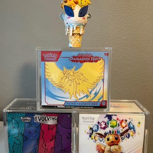 ETB Estojo de acrílico com tampa magnética 99% de proteção UV Pokémon