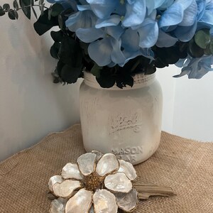 Beautiful Magnolia Flower Decoration Made From Shells, Elegant Coastal ...