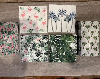 Palm tree napkin bundle (set of 6), paper napkins for decoupage, scrapbooking, paper crafts, palm tree craft supplies,