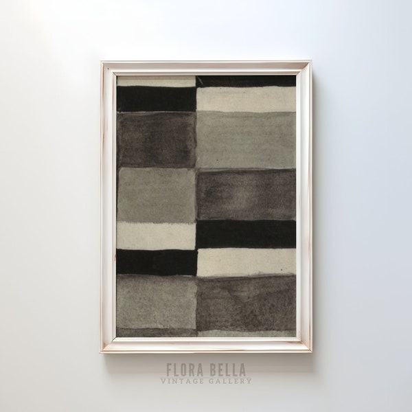 Abstract Textile Print | Farmhouse Download | Interior Decor | Pattern Art | Printable Art | Digital Download | Neutral Decor | Watercolor