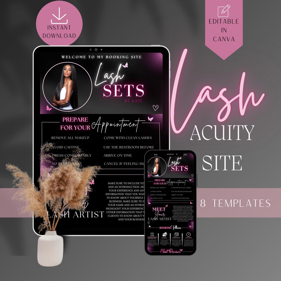 Lash Acuity Site - Acuity Scheduling Template Lash Tech - Canva ...