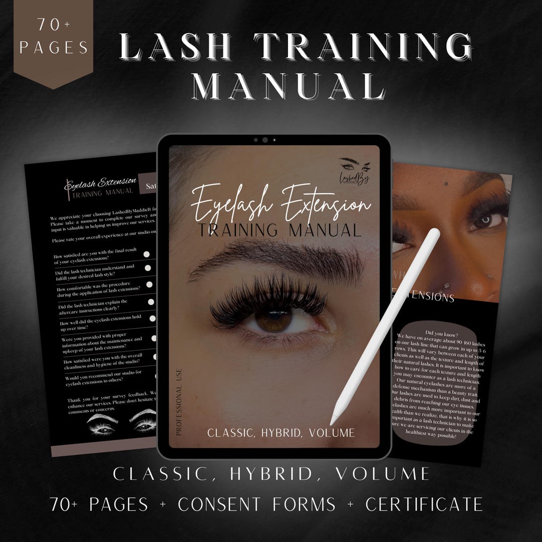 Editable Eyelash Extension Training Manual, Classic Lash Manual, Volume ...