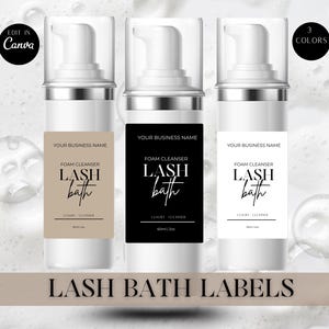 Lash Bath Label Template, Lash Shampoo Label, Eyelash Foam Cleanser, Eyelash Cleaner,Lash Bottle Template, Lash Bath Label,DIY Label design