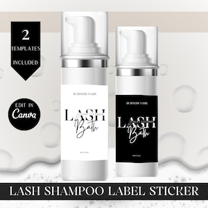 Lash Bath Label Template, Lash Shampoo Label, Eyelash Foam Cleanser, Eyelash Cleaner,Lash Bottle Template, Lash Bath Label,DIY Label design