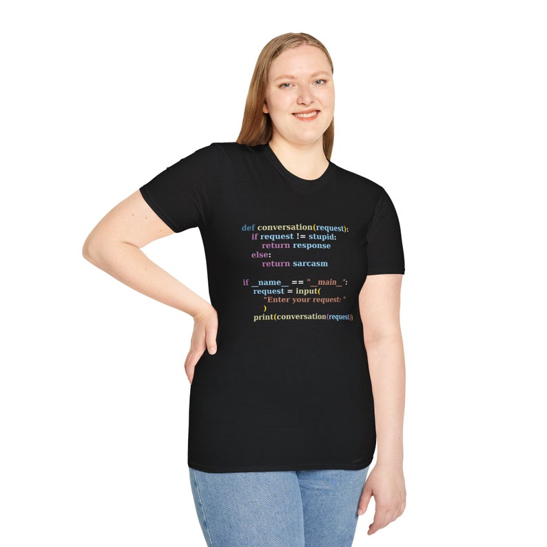Resposta sarcástica à conversação de programação Python se a solicitação de conversa for estúpida, camiseta engraçada para presente para programadores imagem 4