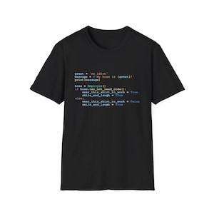 Python-programmering "Mijn baas is een idioot!" grappig shirt met verborgen boodschap cadeau voor programmeurs