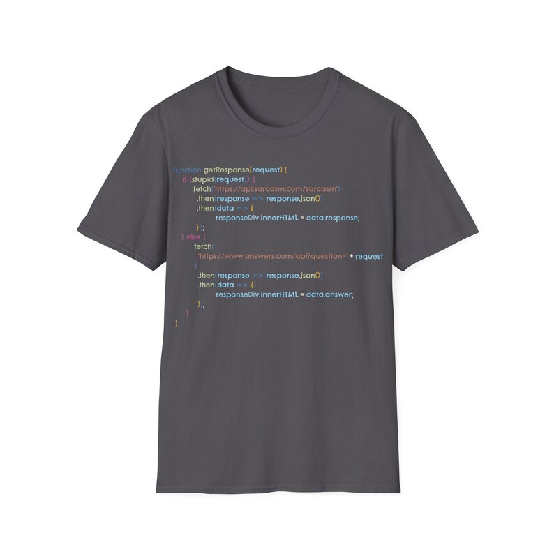 JavaScript Programming Sarcastic Conversation Response If Conversation Request Is Stupid Funny Shirt Gift for Coders image 2