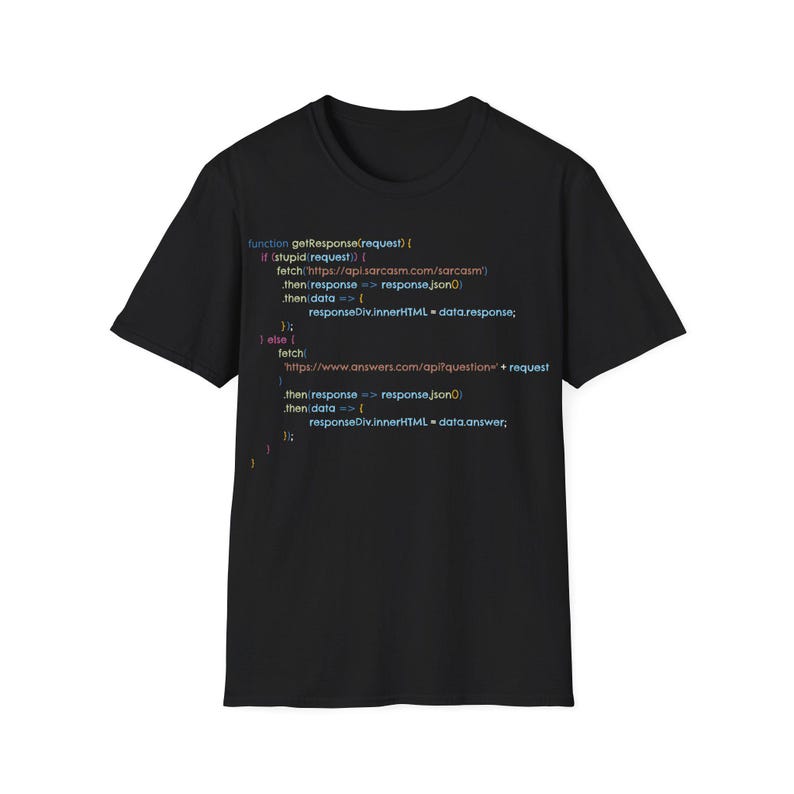 JavaScript Programming Sarcastic Conversation Response If Conversation Request Is Stupid Funny Shirt Gift for Coders image 1