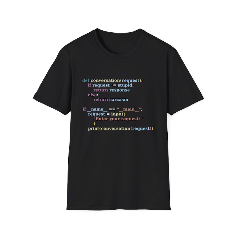 Resposta sarcástica à conversação de programação Python se a solicitação de conversa for estúpida, camiseta engraçada para presente para programadores imagem 1