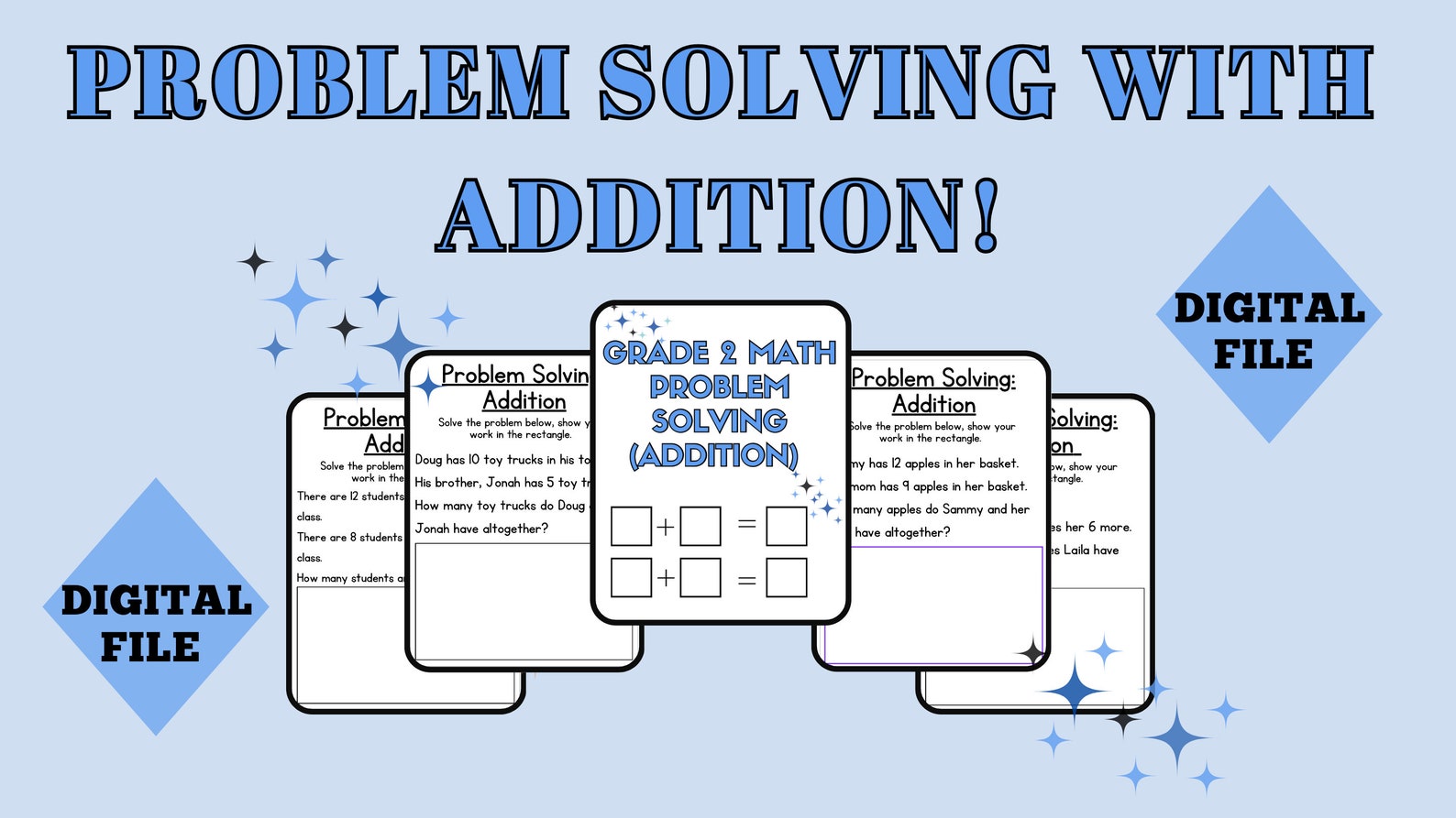 Grade 2 Math Problem Solving, Grade 2 Math Worksheets, Math Addition