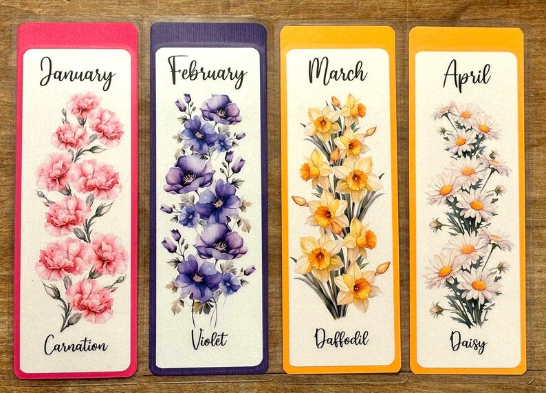 Birth Month Flower Bookmarks - Collection 1 | Floral Bookmark | Book ...