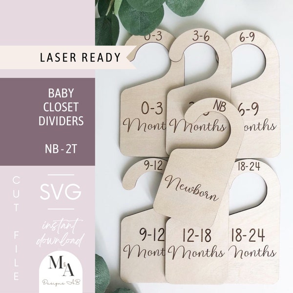 Baby Closet Dividers Design | Laser ready file | Laser cutting beginner pattern | Newborn Closet Organization | Baby Shower Gift