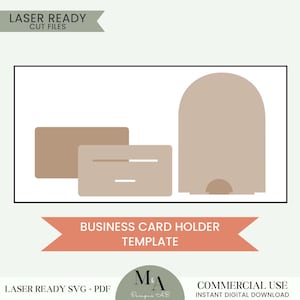 Visitenkarten-Halter Laser bereit SVG Schneidedatei Muster Small Business Logo Display Schild mit Ständer Social Media Zahlung Craft Show Prep