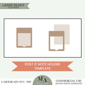 Porta-notas adesivas em branco Modelo de nota adesiva Modelo de nota adesiva Arquivo de corte SVG pronto para laser Padrão para iniciantes Melhores ideias para presentes de escritório para professores