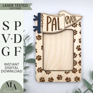 Hondenpoot beste vriend beste vriend foto koelkast fotocadeau laser klaar SVG-snijbestand beste Doggo-lijst aangepaste persoonlijke hondenliefhebber cadeau-ideeën