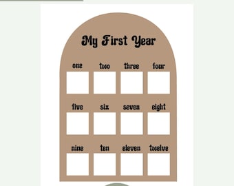 Baby's First Year Photo Board Laser Cut File (SVG)