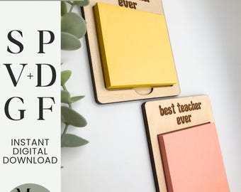Pacchetto di file SVG per porta post-it, file per taglio laser (download digitale)