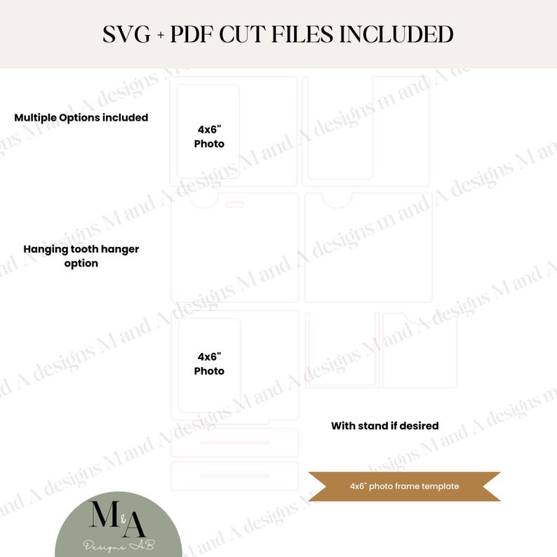 4x6 Laser Cut Wood Photo Frame SVG Template Laser Ready File Cutting ...