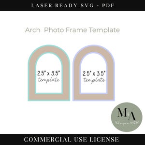 空白のフォトフレームテンプレート、レーザー対応冷蔵庫マグネット写真ホルダー、SVGカッティングファイル、初心者向けパターン、レーザーメーカー向けPDFの即時ダウンロード