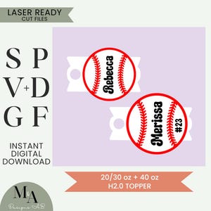 Stanley Baseball Topper Laser bereit SVG Schneidedatei Anfänger personalisierte Namensschild Datei Stanley H2.0 Benutzerdefinierte Name Platte Sport Team Tag