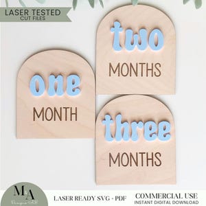 Disques d'arche d'étape du mois Fichier de découpe SVG prêt pour le laser Bonjour tout le monde Cadeau de faire-part pour bébé Faire-part de naissance, Idées de baby shower pour nouvelle maman