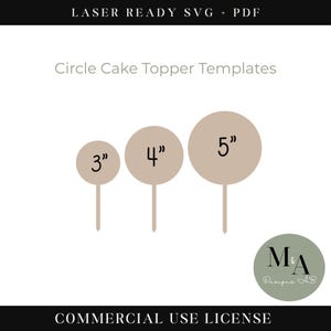 Cake Topper Template Circles Laser Ready SVG Cutting File Beginner Pattern Cake Topper Base File Digital Personalized Cake Topper SVG File