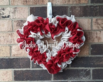 Burlap Heart Wreath