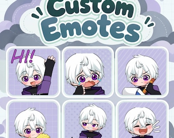 Custom Emotes for Twitch, Discord and Kick | Cute Chibi Anime Stream Emotes, VTuber Sub Badges, Pet Art and Animated Emotes