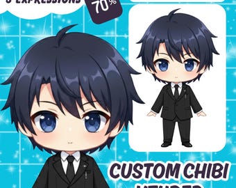 Modelo Chibi VTuber personalizado / Encargo de arte y montaje Live2D / Avatar Anime Kawaii