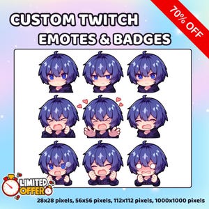Emote personalizzate di Twitch, Emote Vtuber, Emote Anime Chibi, Emote Sub, Emote animate, Emote animali, Emote Kick, Emote Discord, Emote Facebook per lo streaming