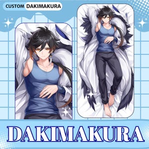 Custom Drawing Anime Art Commission Dakimakura Body Pillow Cover | Anime, Vtuber | Furry | Original Character