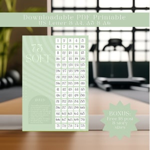 75 Soft Challenge - Minimal Digital Printable PDF Tracker, great for Self Improvement/Weight Loss/Fitness. Includes social media content!
