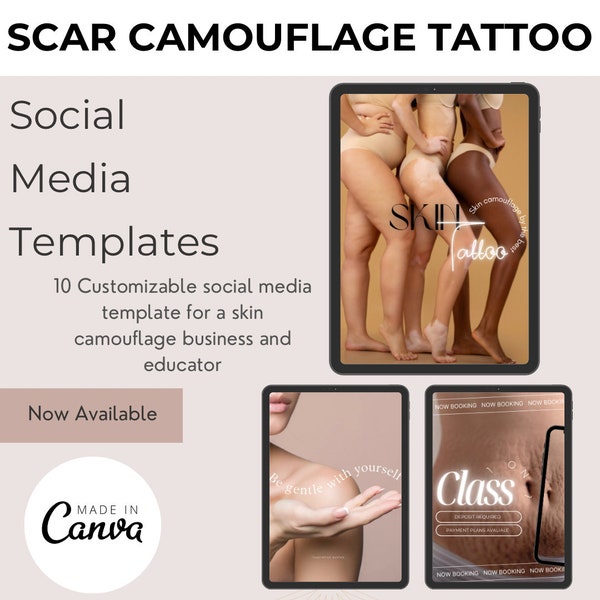 10 SKIN CAMOUFLAGE TATTOOING Social Media Templates