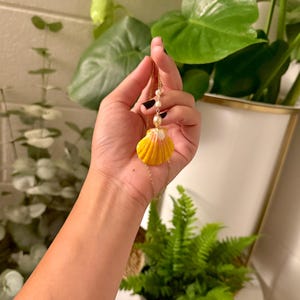 Sunrise shell + pearl gold necklace