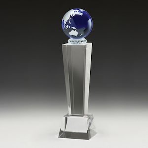 Unite Blue Globe 240mm, Custom Trophy, Sport Trophy, Engraved Trophy, Graduation Gift, Premium Office Trophy, Anniversary Gift, Office gift
