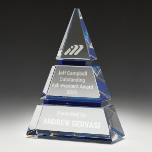 Personalised Engraved Crystal Trophy Award Pyramid, Custom Glass Trophy, Employee Awards, Corporate Gifts, Gift Father, Valentine Gift