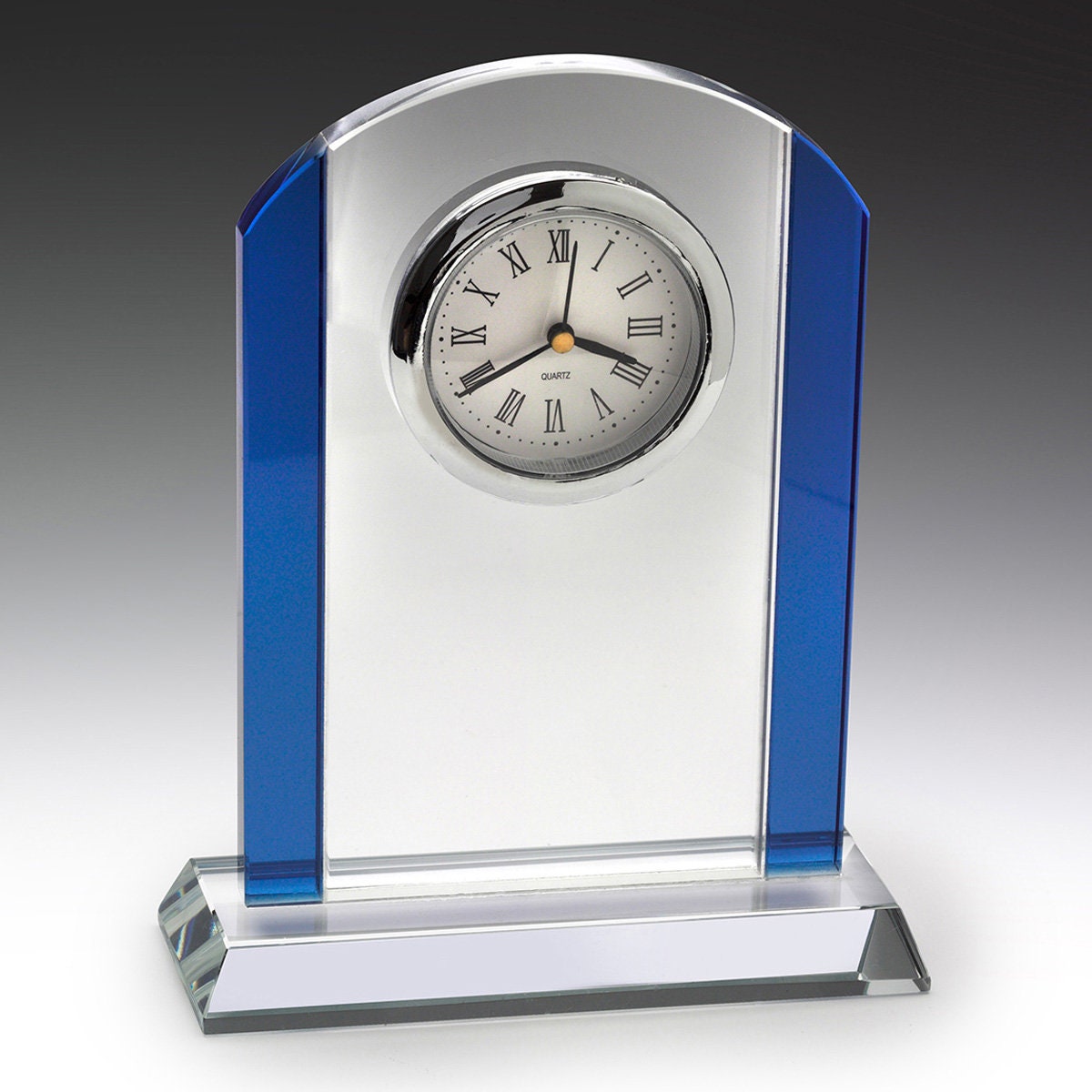 Renaissance Glass Clock 160mm, Engrave Clock, Glass Clock, Handmade Clock Personalized Clock, Custom Clock, Office Gift, Premium Table Clock