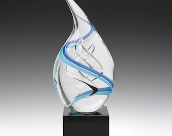 Trophy, Gift, Office Trophy, Glass Trophy, Personalized Trophy, Custom Trophy, Engraved Trophy, Artisan Trophy, Handcrafted Glass Award