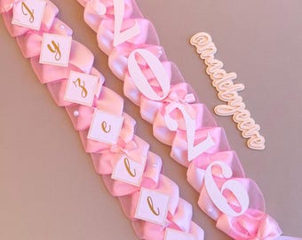 Pink Coquette Graduation Lei | Customizable Class of 2026 Sash